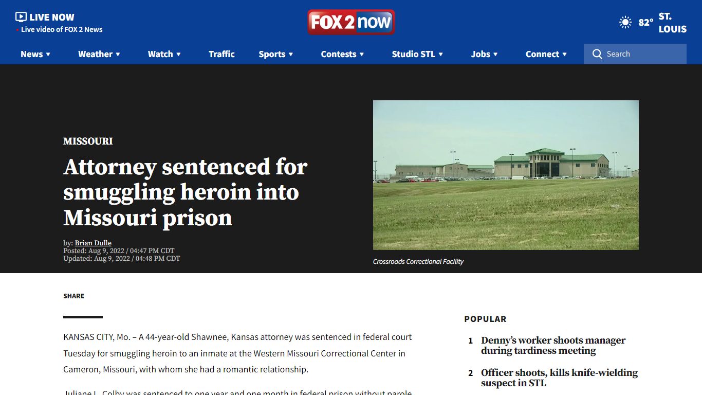 Attorney sentenced for smuggling heroin into Missouri prison